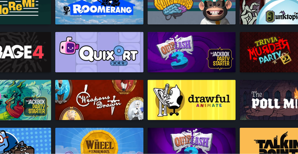 Skärmbild av olika Jackbox-spel